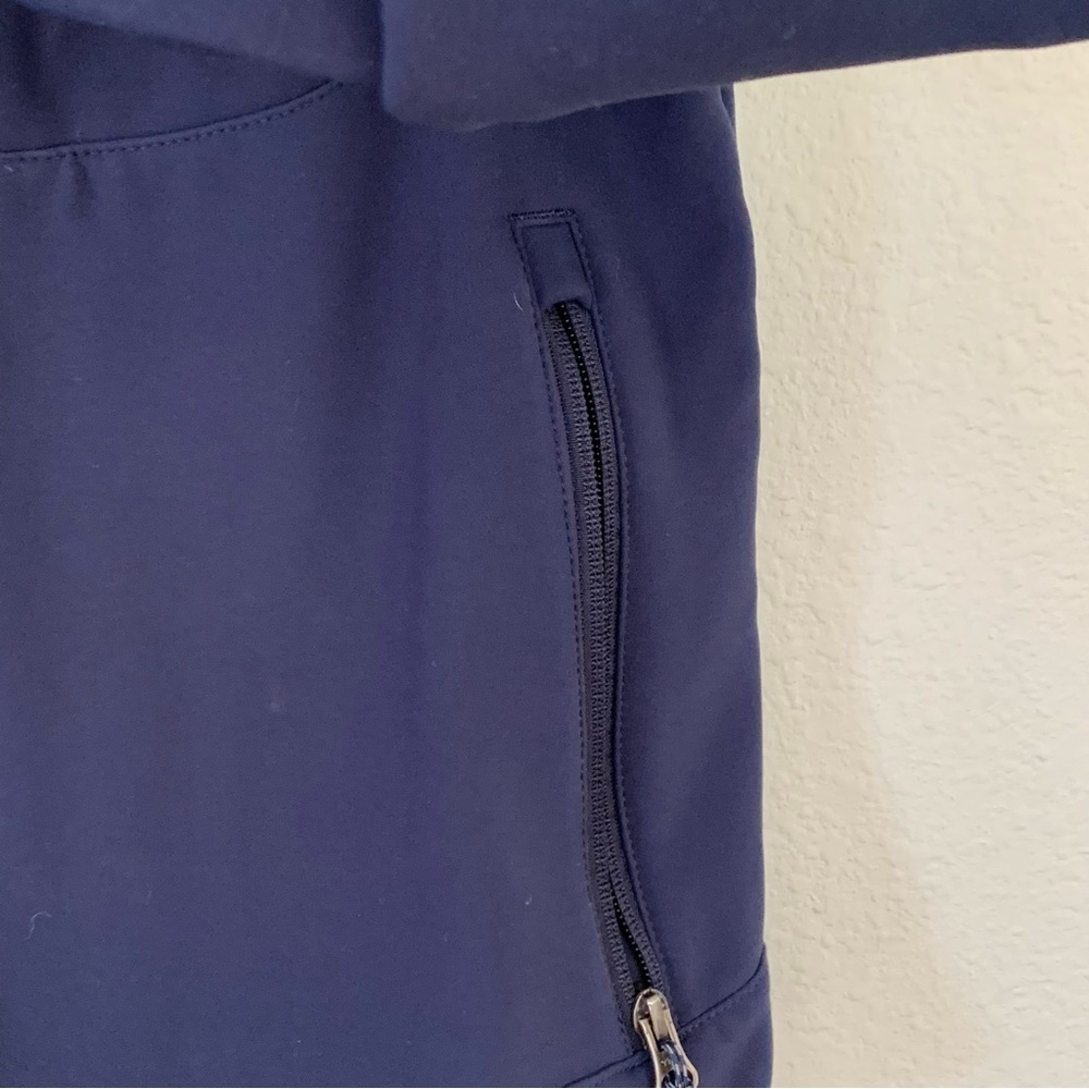 Mens LL Bean Windproof Softshell Fleece Lined Jacket Blue Sz Small Pockets Zip - Picture 11 of 12
